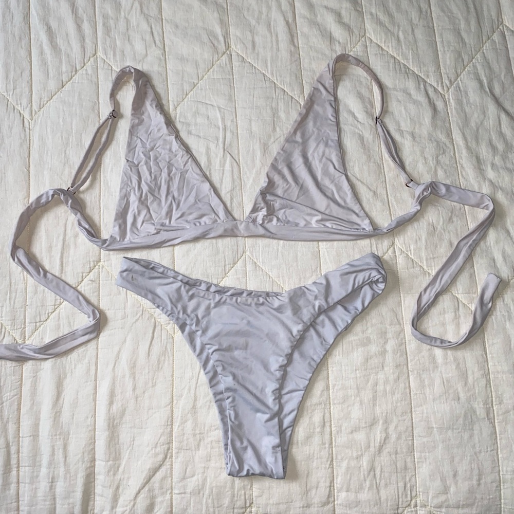 Pale Pink MYRA SWIM Rubik Top + Cindy Bottoms